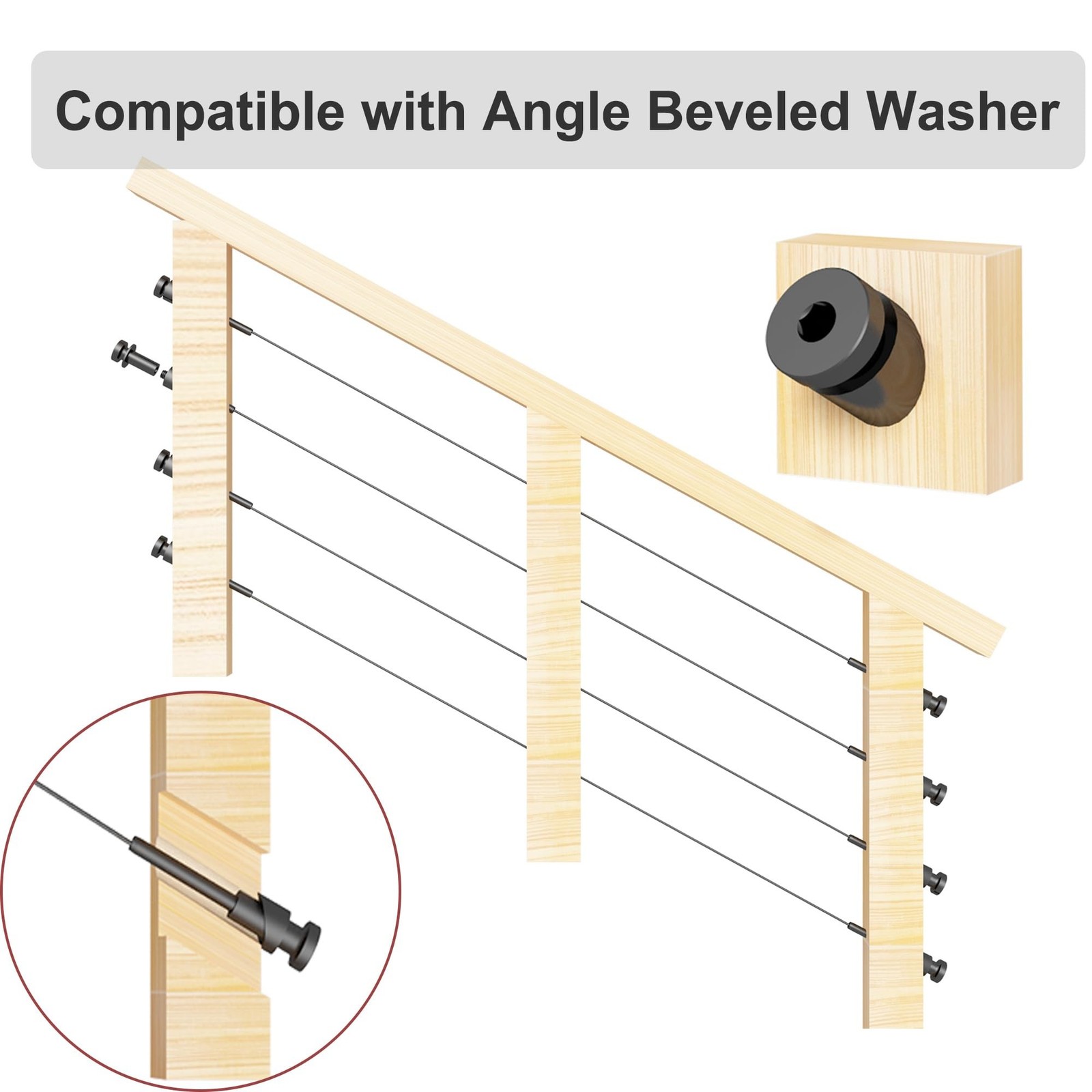 30 Pack Invisible Cable Railing Kit, Cable Railing Hardware, 316 Stainless St...