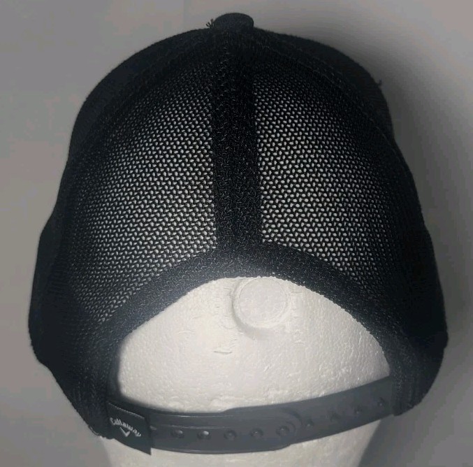 Callaway Golf "Designed in Carlsbad CA" Black Adjustable Snapback Hat Cap Used