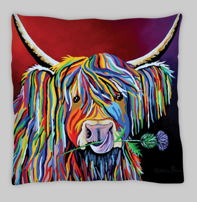 Highland Cow (Scottish Version) Double Sided Cushion Covers 45x45cm (18x18)