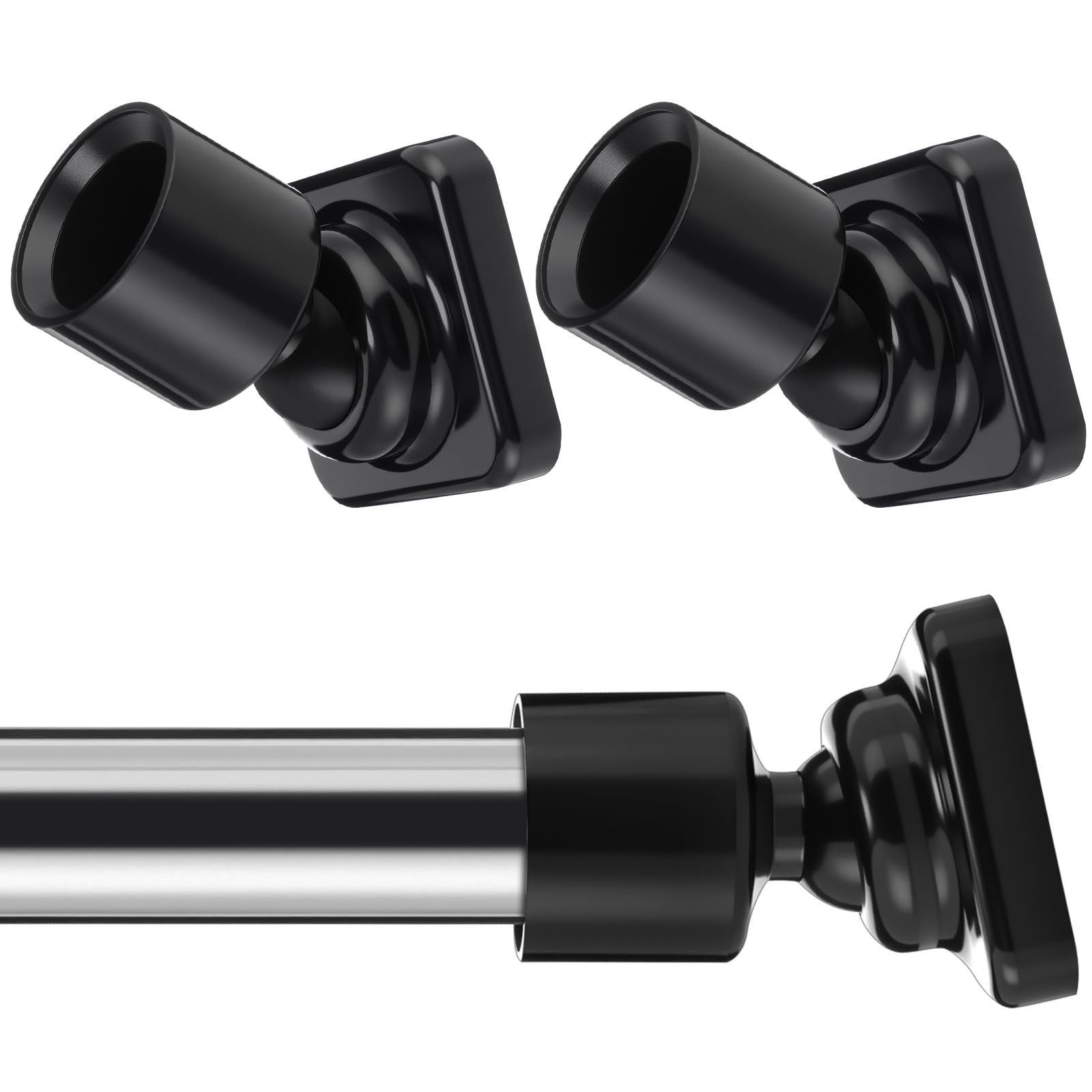 Angled Shower Rod Mount for Sloped Walls - 25mm Shower Bracket & Swivel Joint