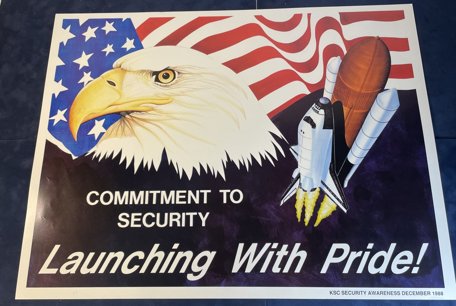 NASA Launching with Pride! Security Poster 1988 Employee Awareness Pt. Challeng
