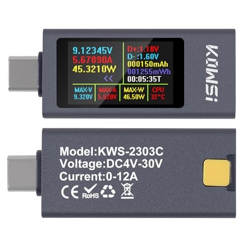 1PCS USB C Tester Power Meter, 4-30V 0-12A Type-C PD Tester Digital