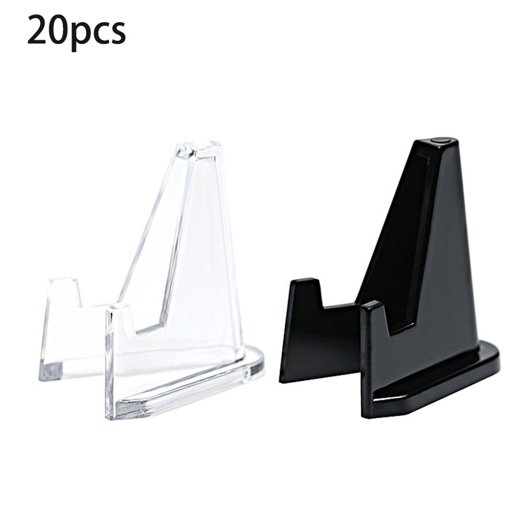 20Pcs Clear+black Display Stand Easel For Coin Capsule Bullion Holder Uk