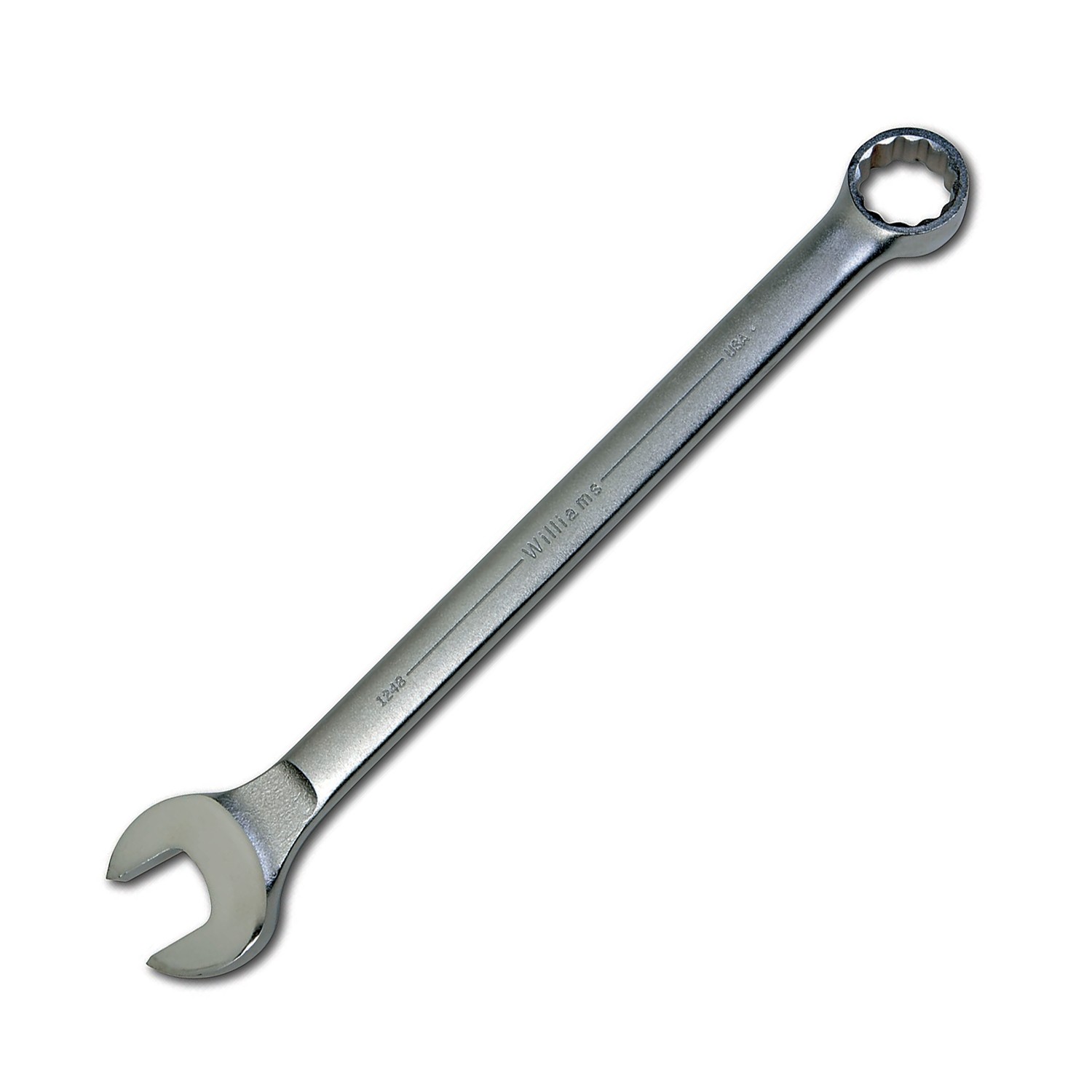 38mm Combo Wrench 12 Point Box End, Satin Chrome Williams JHW11538