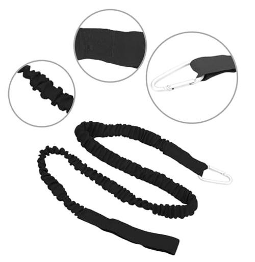 55"(140cm) Stretchable Kayak Paddle Leash - 2 Pcs - Blue