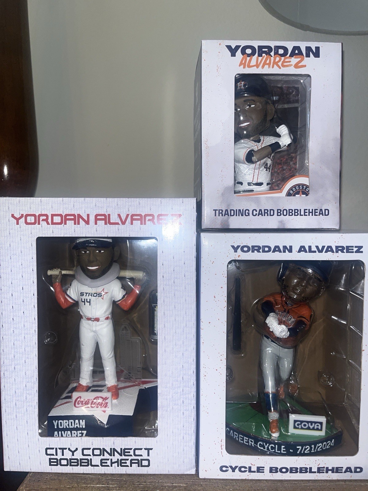 Yordan Alvarez Houston Astros 2025 Bobbleheads Lot Or 3: Cycle Card Connect