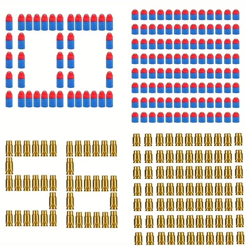 Toy Gun Foam Blaster Pistol 100 Soft Bullets & 56 Cartridges Refill