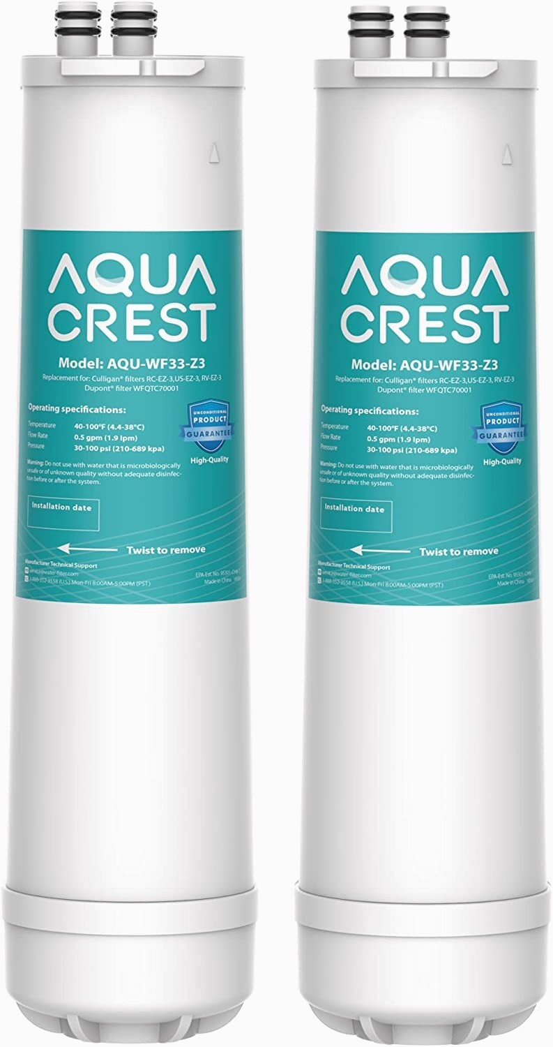 AQUA CREST Under Sink Water Filter,Replacement for Culligan ®RC-EZ-3, 2K Gallons