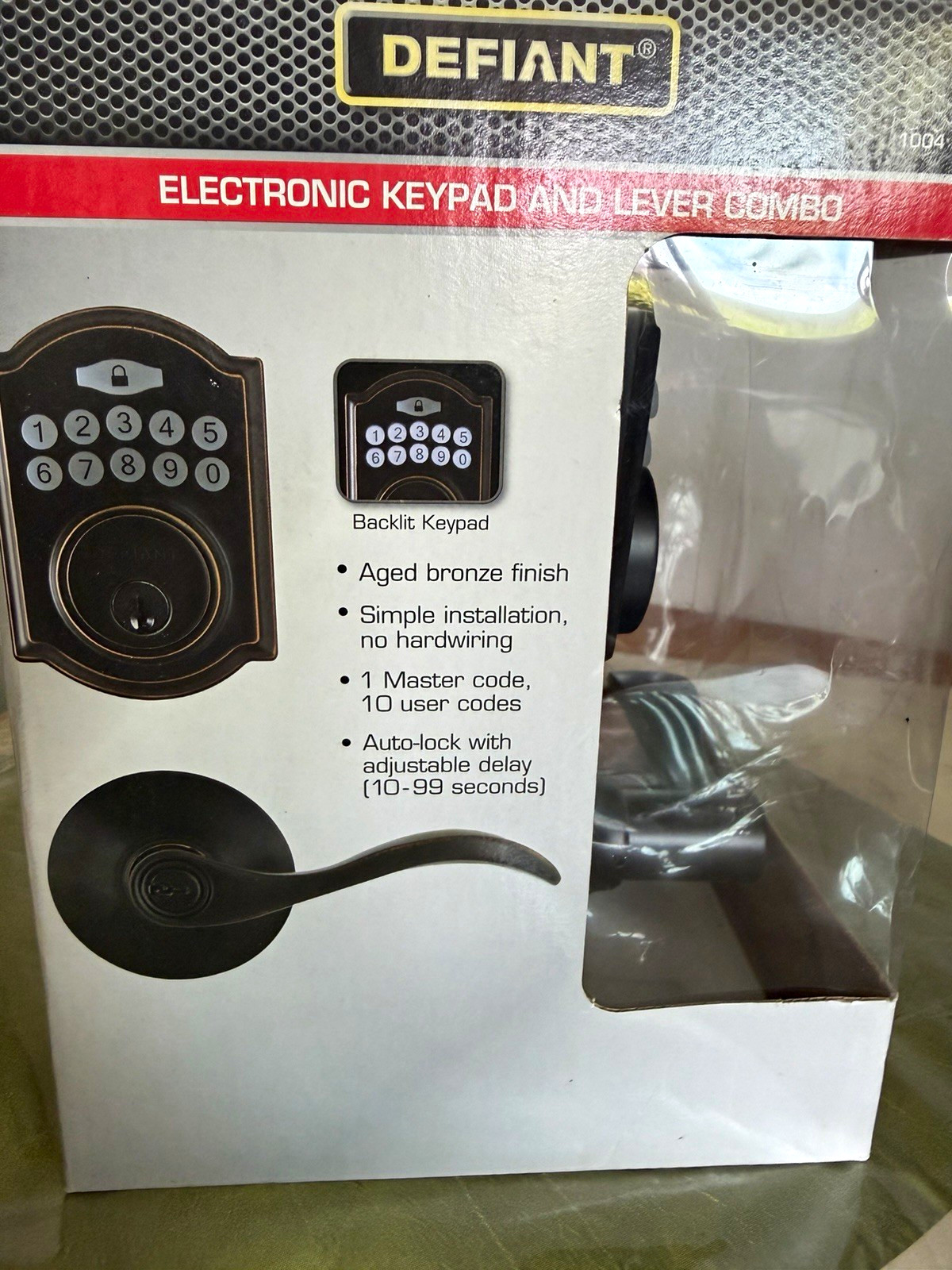 Defiant Electronic Keyless Entry Door Lock Set Backlit Auto-Lock Aged Bronze