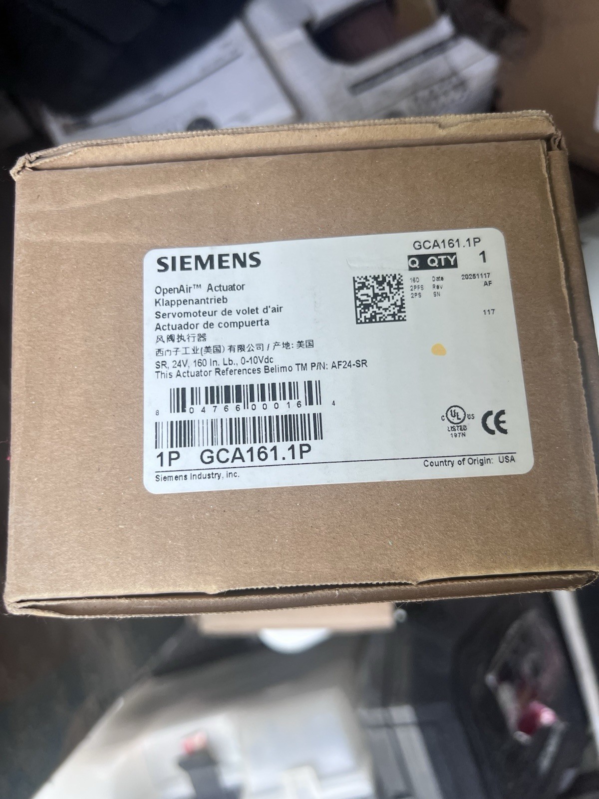 Siemens Actuator GCA161.1
