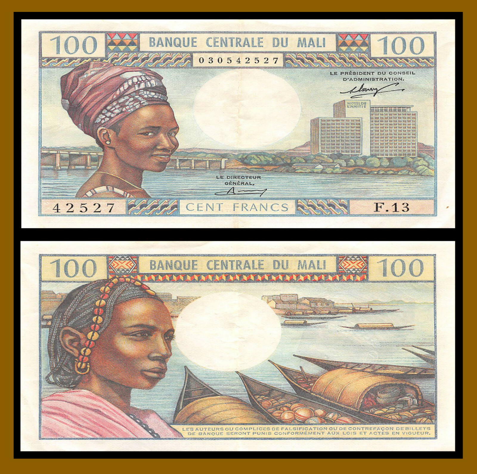 Mali 100 Francs, 1972-1973 P-11 East Africa Equatorial XF+