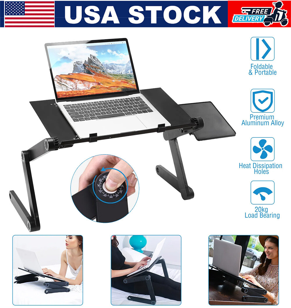 New 360° Adjustable Laptop Table Stand Lap Sofa Bed Tray Computer Notebook Desk