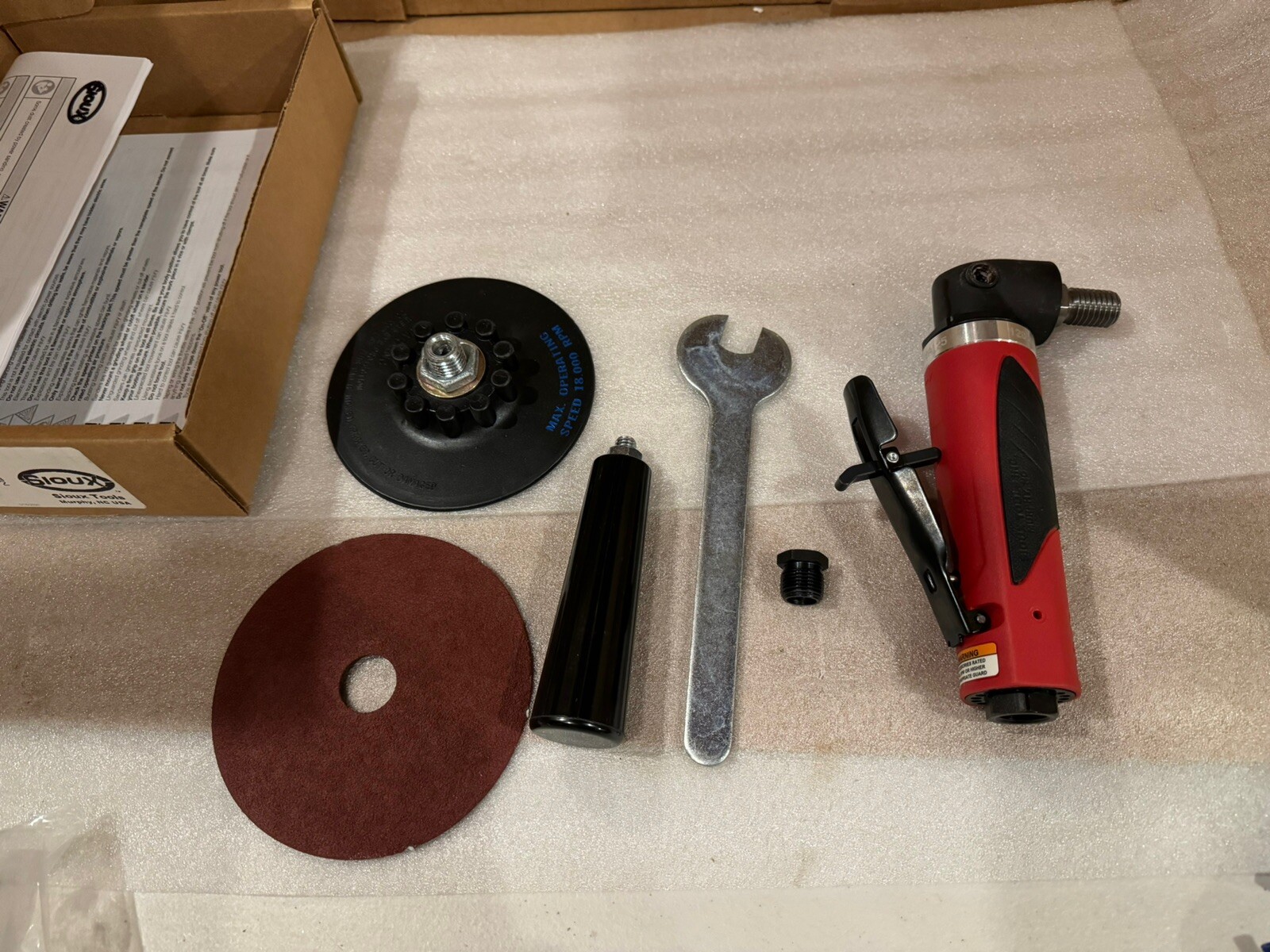 MADE IN USA Sioux Tools 5" Pneumatic Disc Sander Air Right Angle SAS10A125