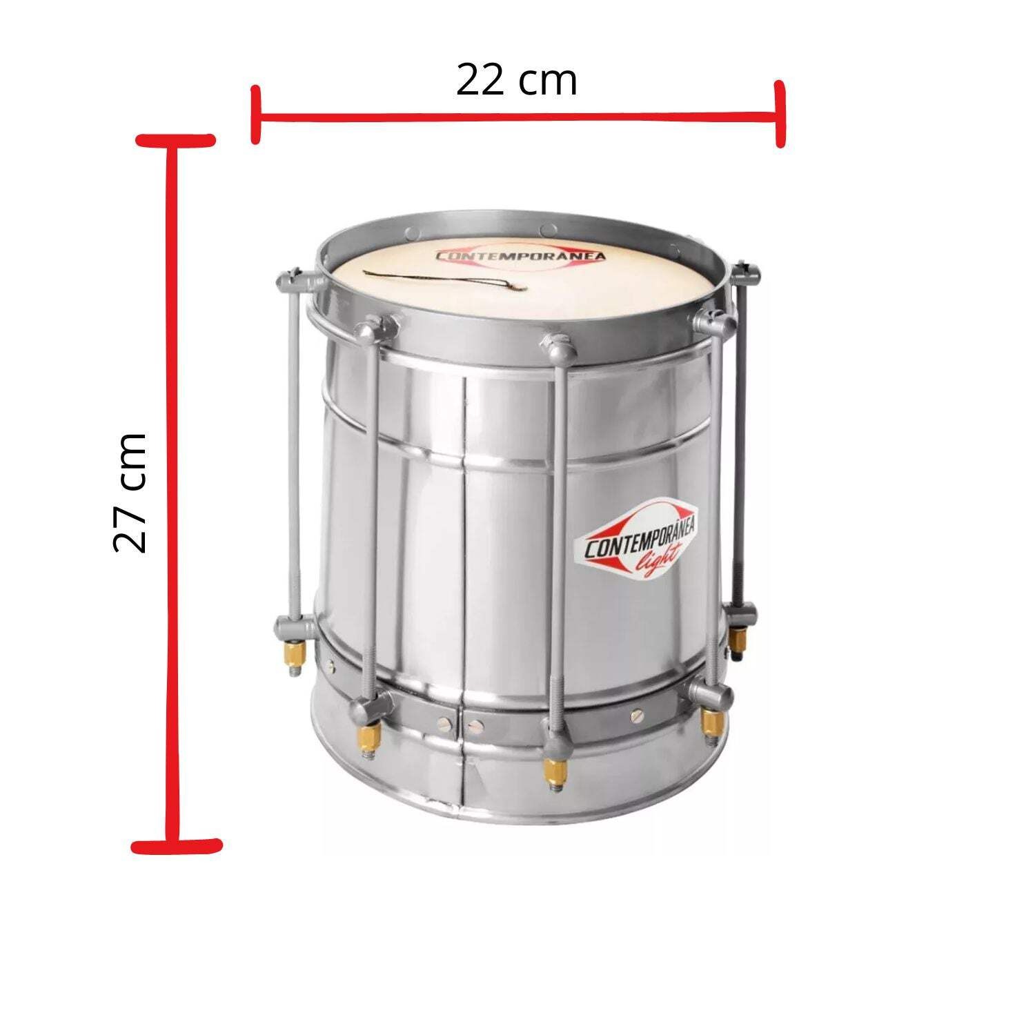 Contemporânea Cuíca Light 8" × 23cm Aluminum Brazilian Samba Friction Drum - Con