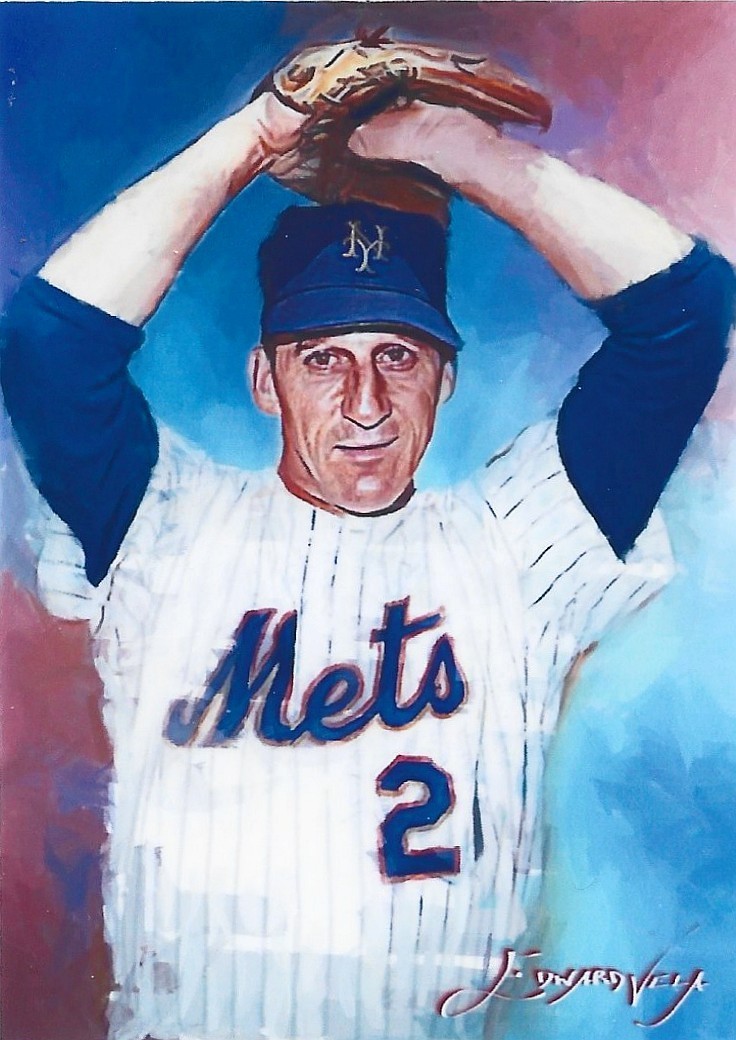 Warren Spahn art Card Limited 40/50 Edward Vela signed Braves