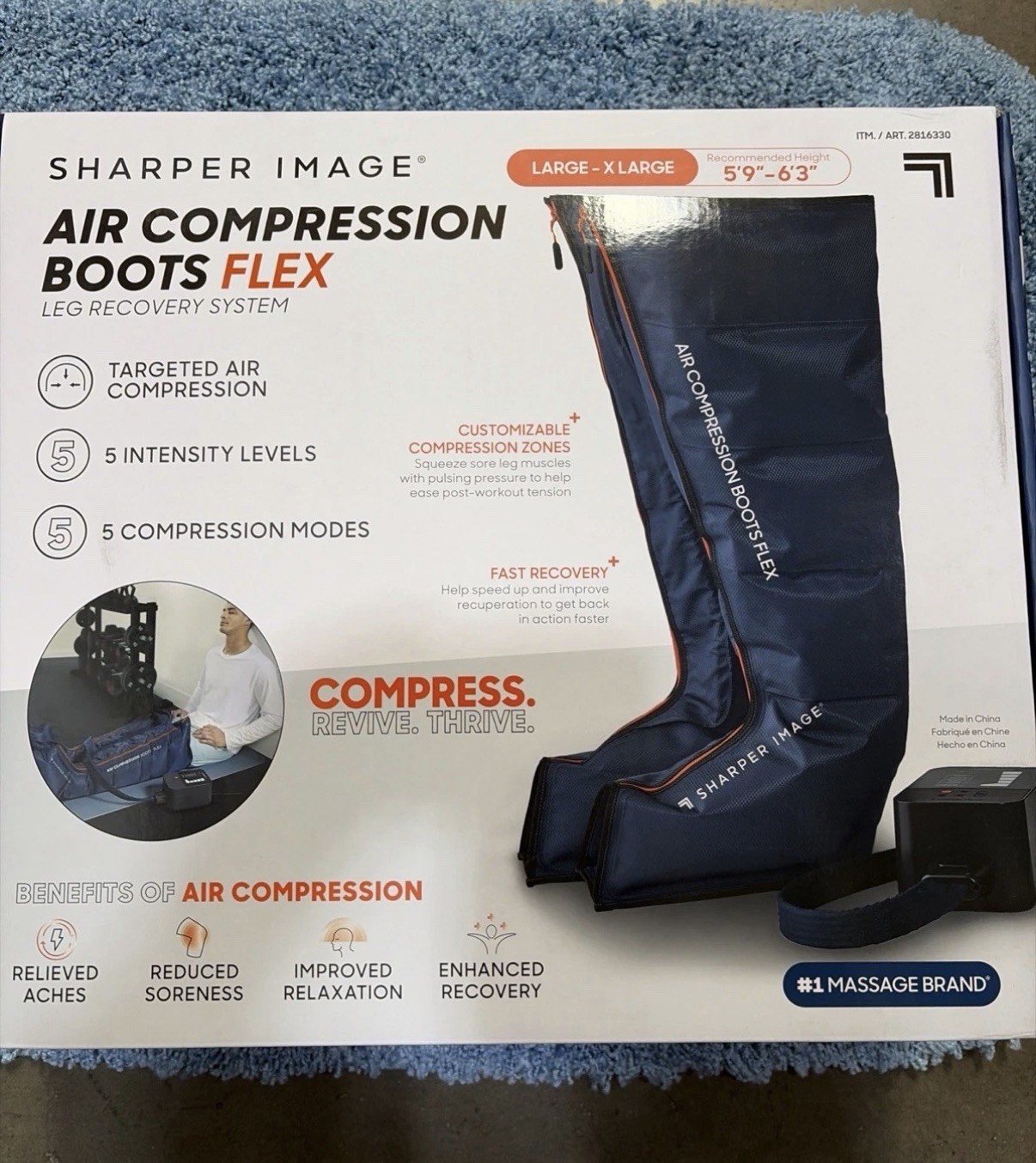 SHARPER IMAGE AIR COMPRESSION BOOTS Large/XLarge 5'9-6'3