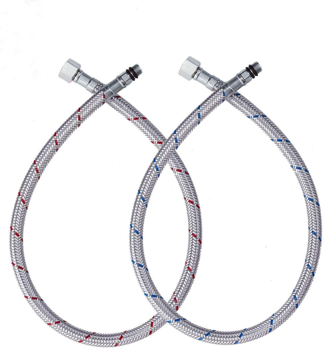 24-Inch Faucet Connector Braided Stainless Steel Supply Hose 3/8-Inch Female Com