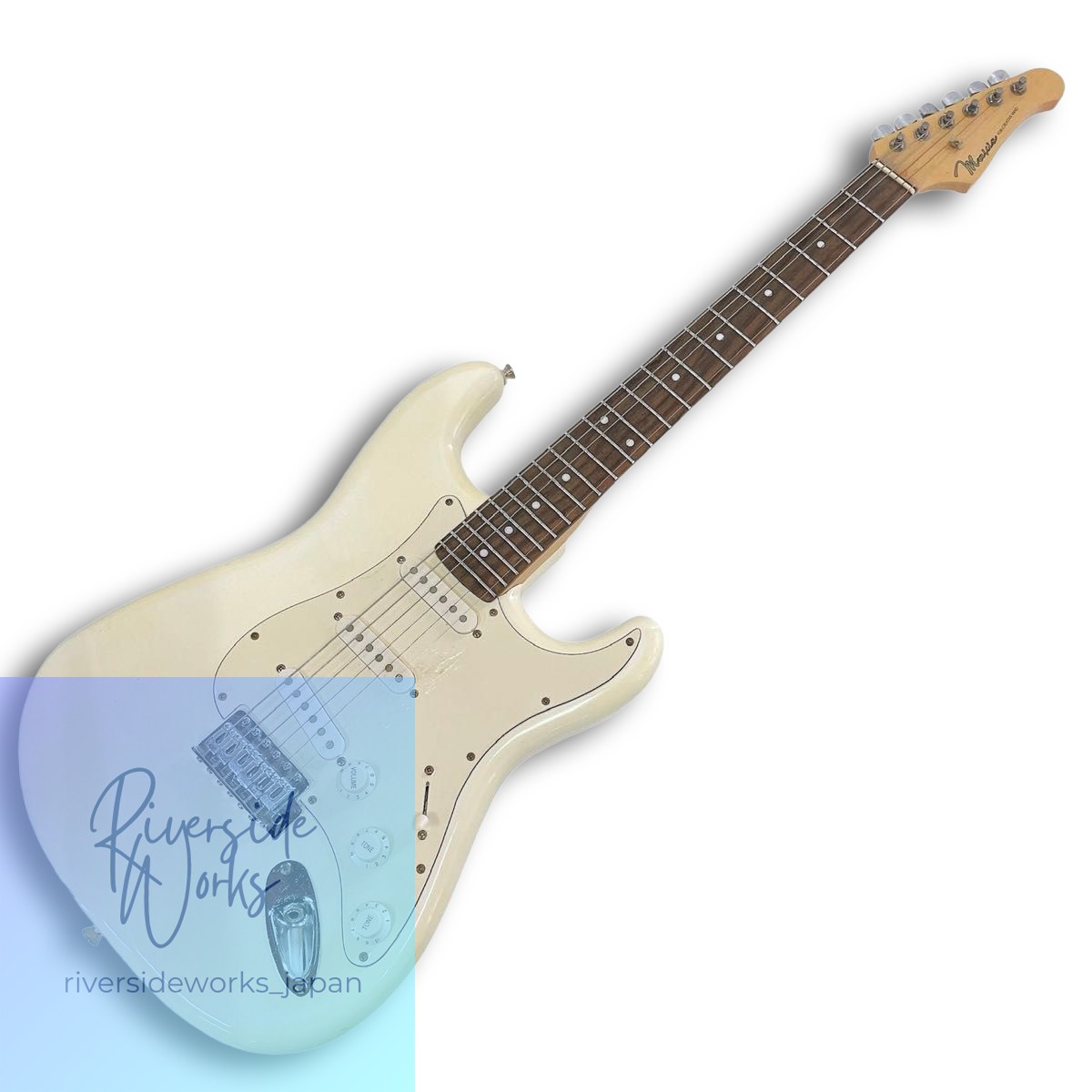 Mavis Electric Guitar Stratocaster White with Bonus