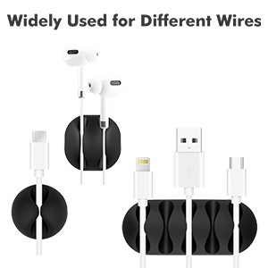 18PCS Black Adhesive Cable Clips Cord Organizer for Wire Management |