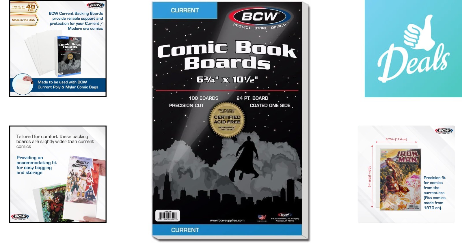 Comic Book Backing Boards 100 Pack - Buffered for Maximum Storage Safety