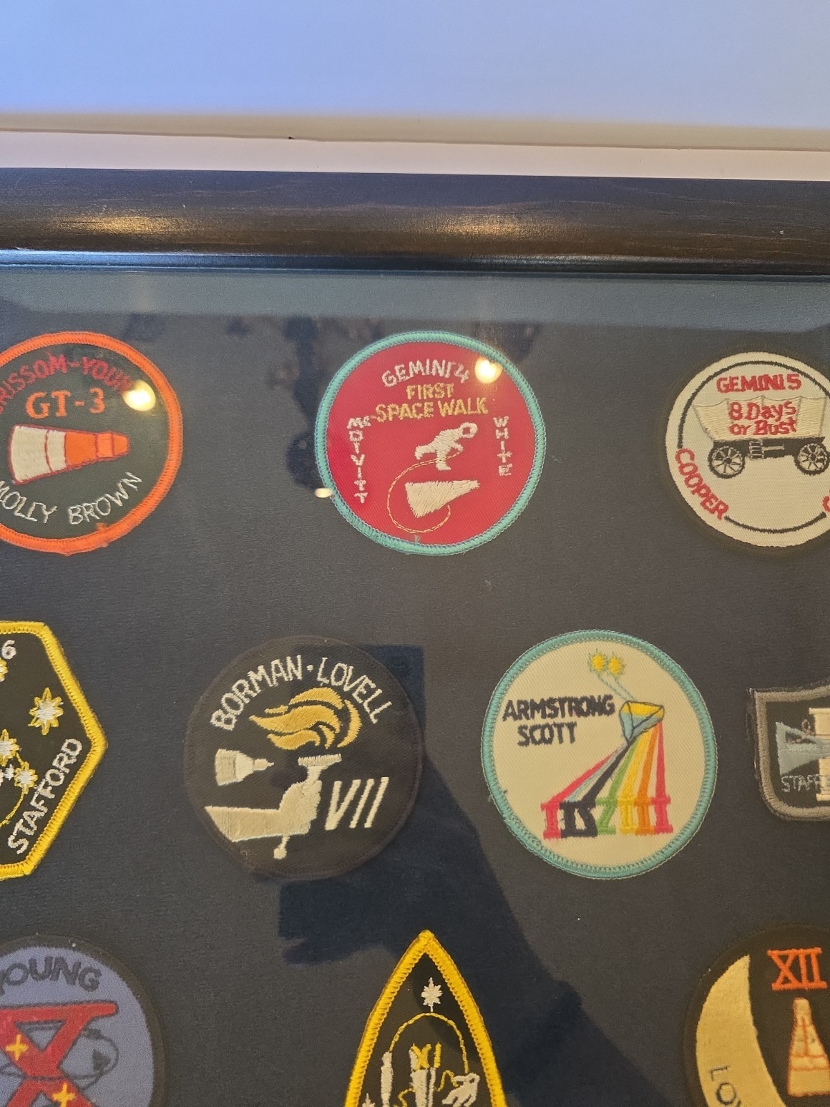 Framed NASA Gemini Program Mission Patch Set 18x14 Wall Decor Display - 9...