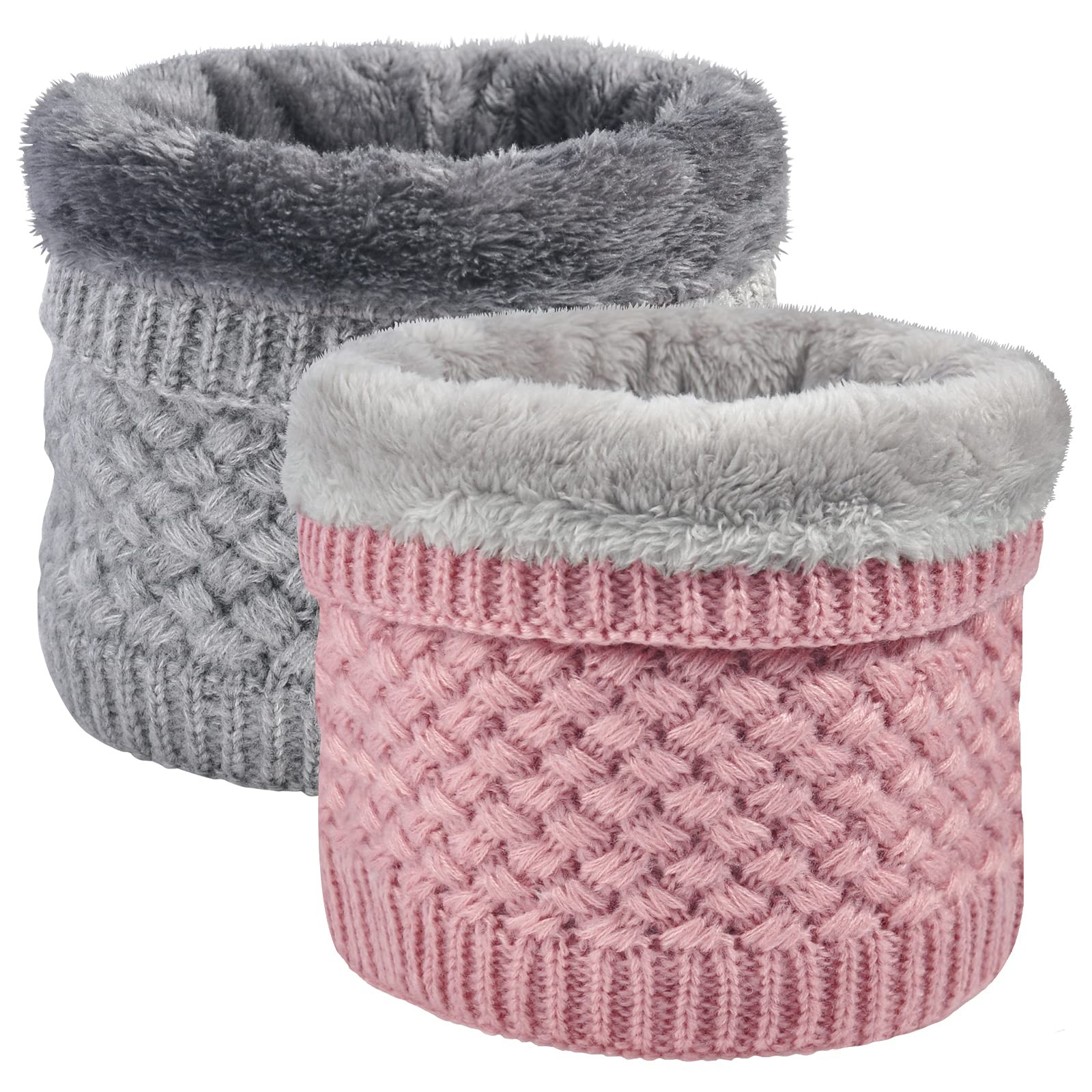 LO SHOKIM 2 Pack Neck Warmer Men One Size fits Most, 2pack--grey & Pink