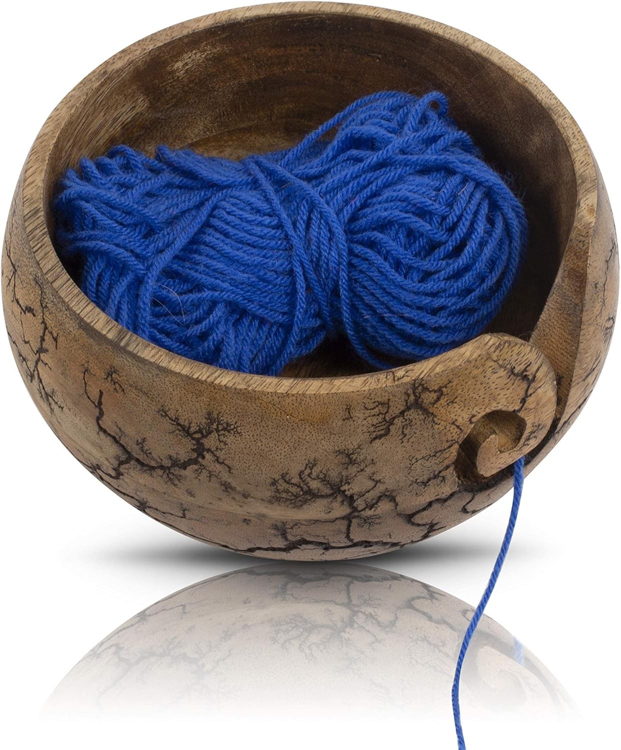 Handcrafted Wooden Yarn Knitting Crochet Bowl Holder For Skien Yarn Balls Dec...