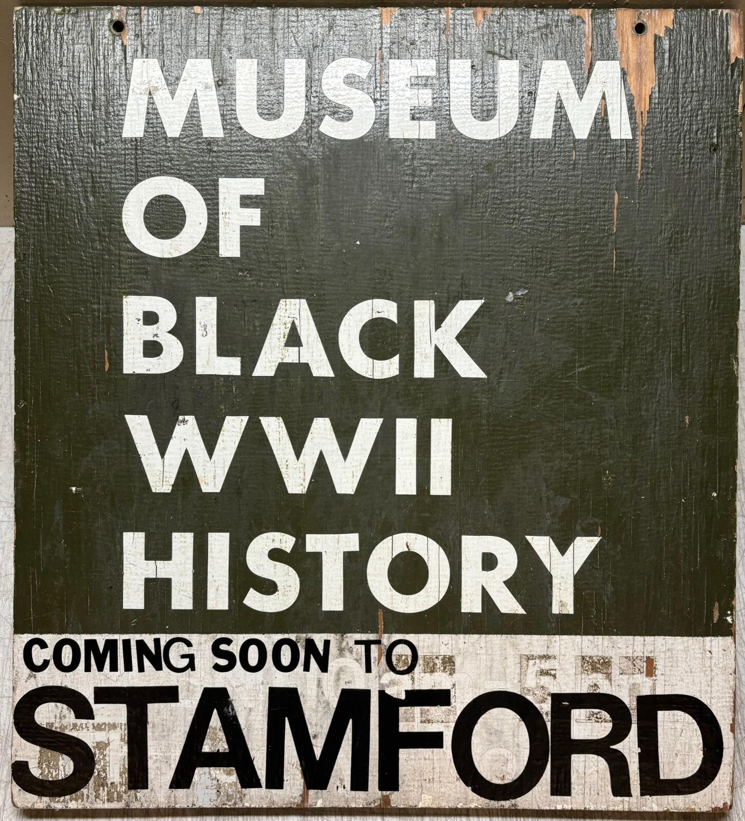 Vintage 'MUSEUM OF BLACK WWII HISTORY' African American Military PAINTED SIGN