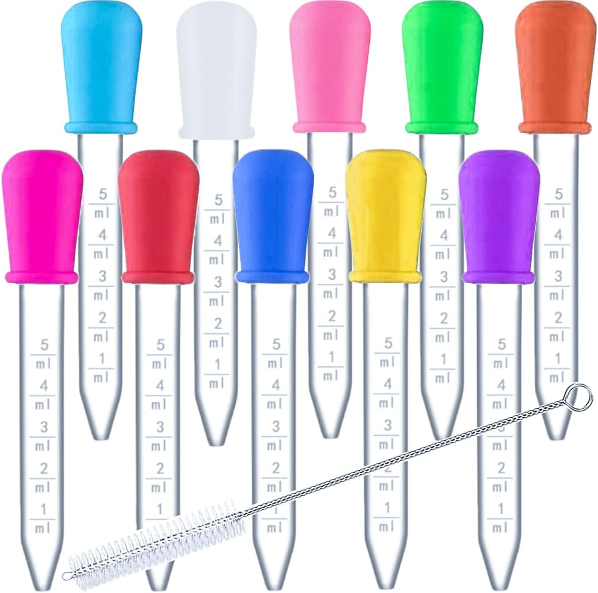 10 Pack Liquid Pipettes Droppers Silicone 5Ml Clear Medicine Eye Dropper for Kid
