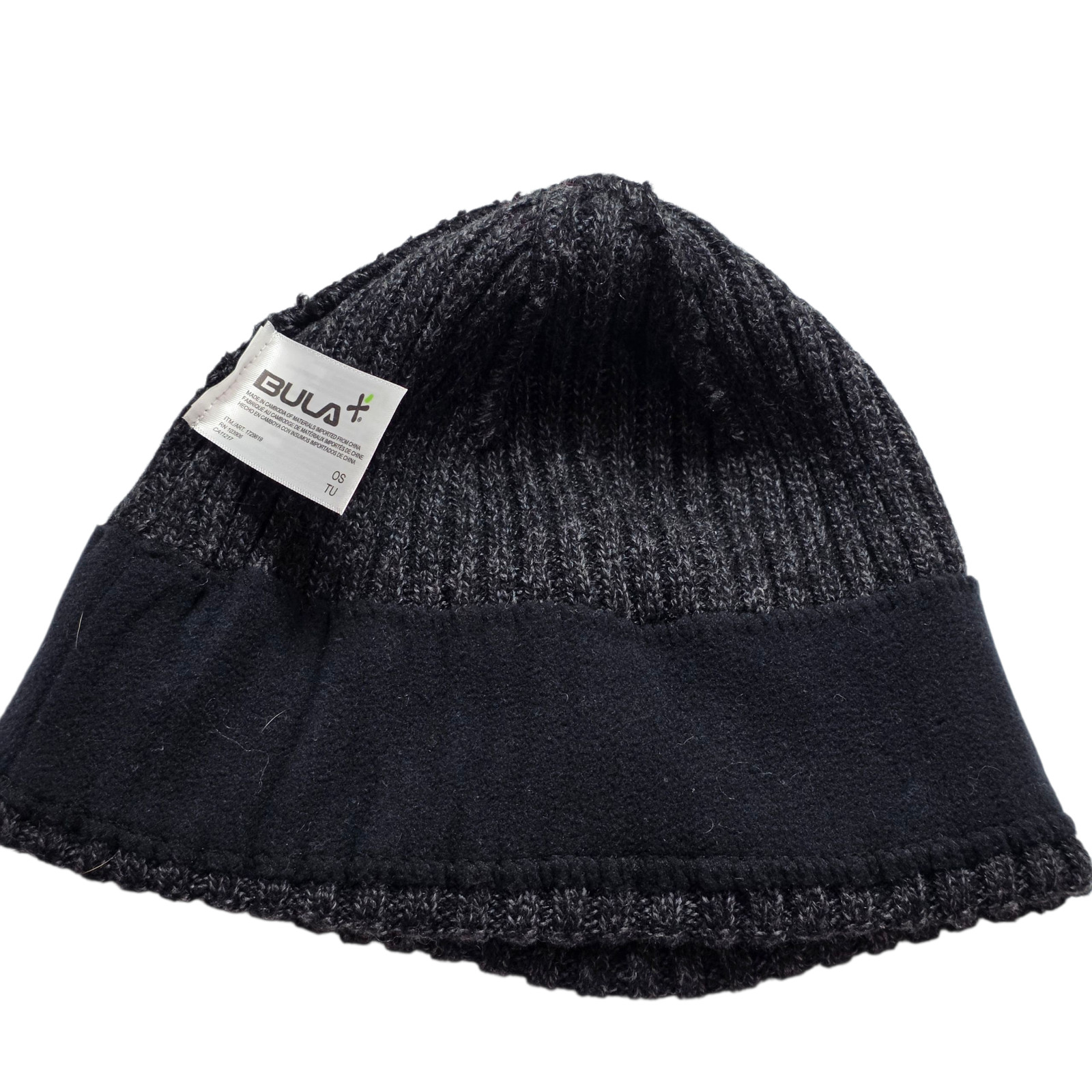 Bula Beanie Unisex Adult Dark Gray One Size Merino Wool Knitted Outdoor Winter