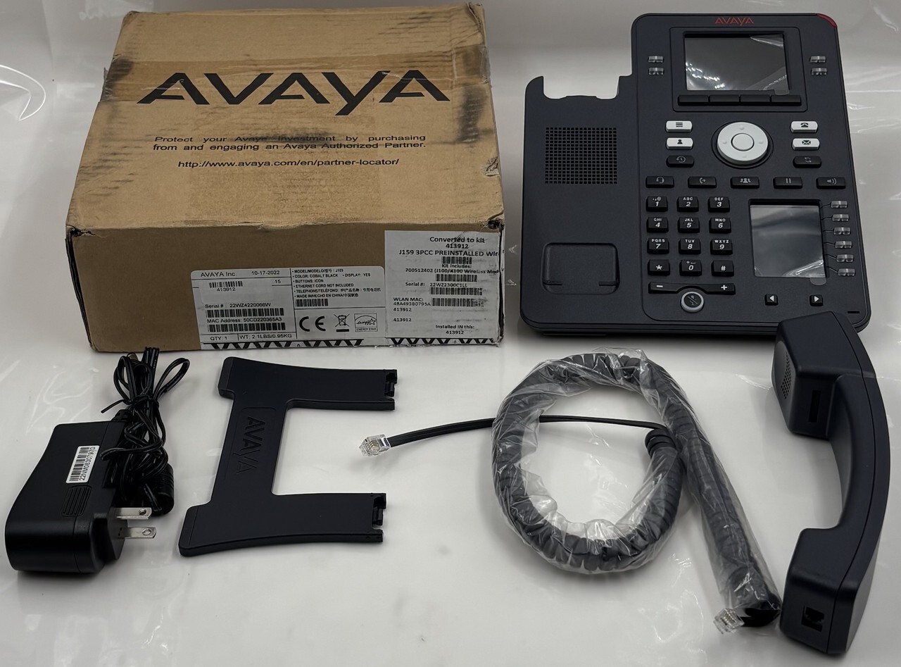 AVAYA J159 IP CORDED DESK BUSINESS PHONE J159 3PCC PREINSTALLED WIRELESS