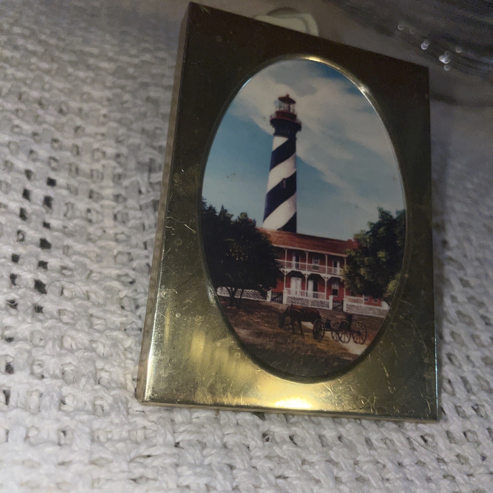 Vintage Nightlight With Lighthouse Scene In Frame Works