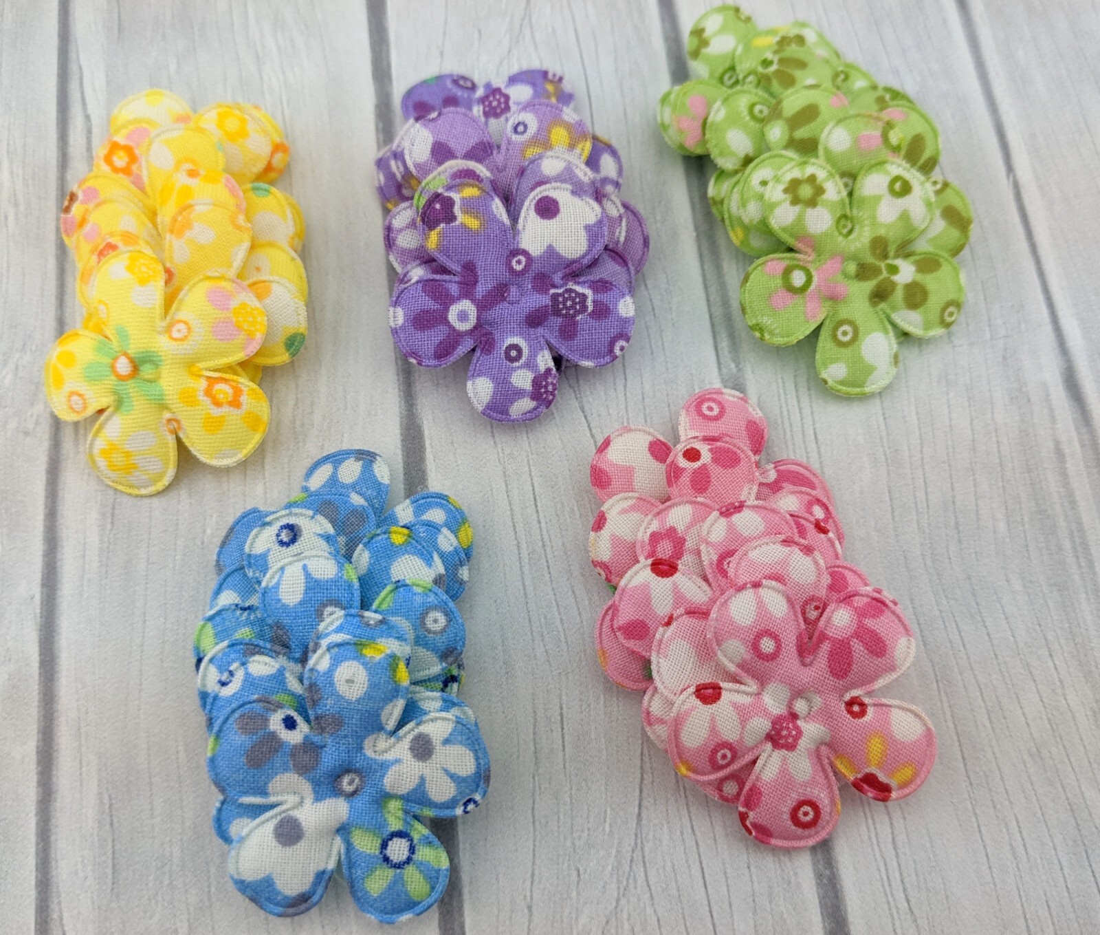 Padded Applique Flower 30 Piece 1.5" Floral Applique Sewing Supplies