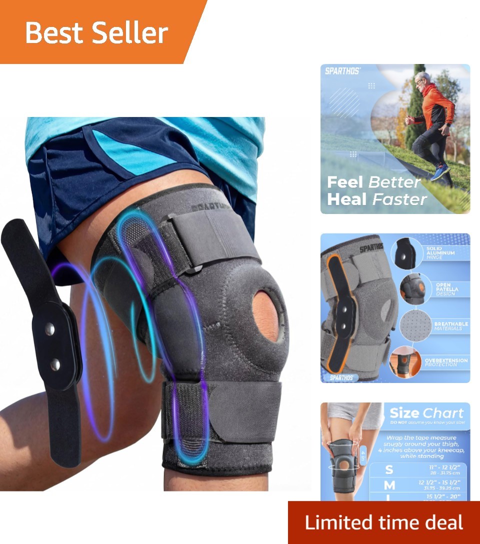 Comfortable Hinged Knee Brace for ACL, MCL, Meniscus - Adjustable and Breathable