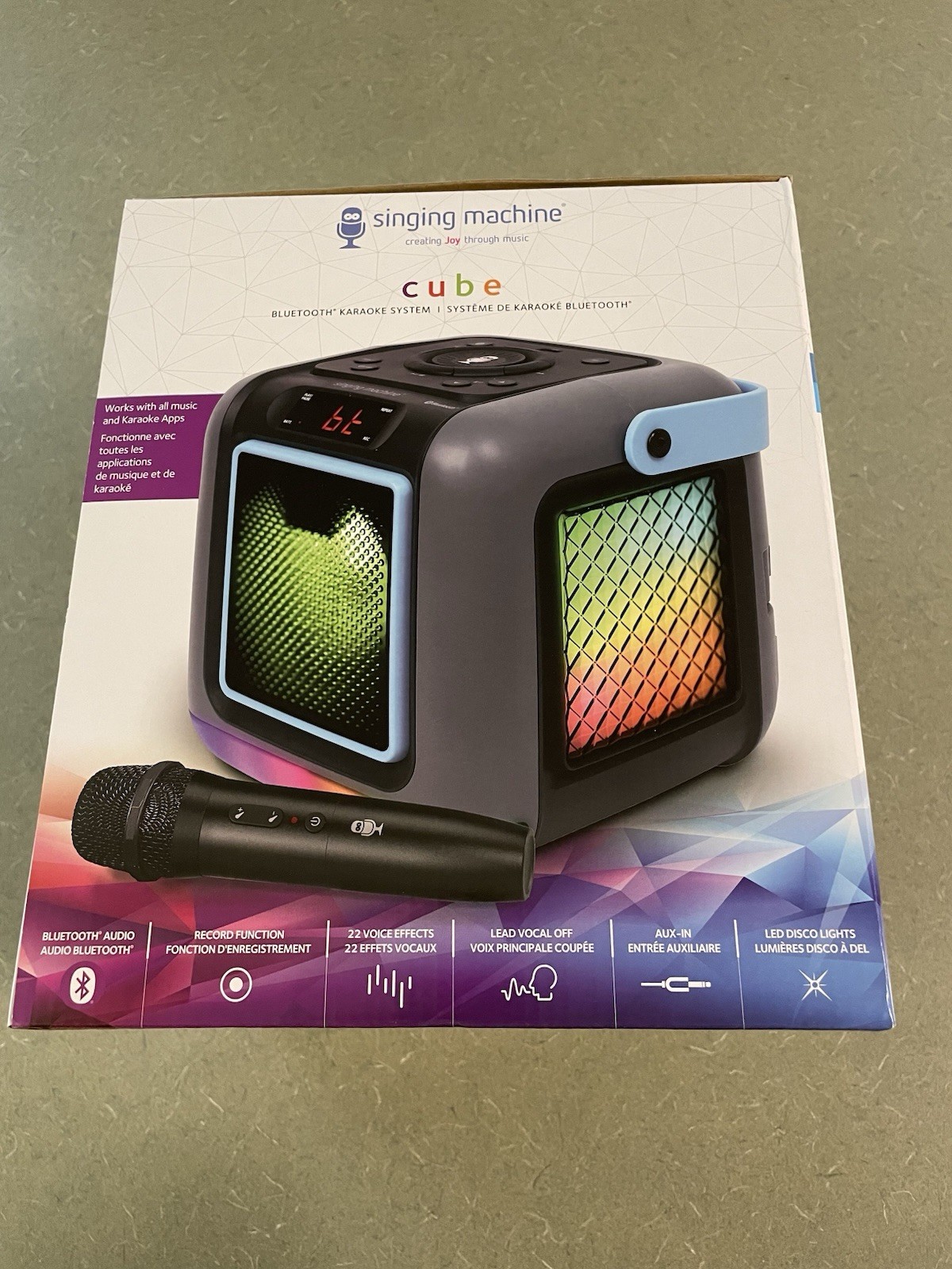 Singing Machine Cube Bluetooth Karaoke System with Wireless Microphone G98