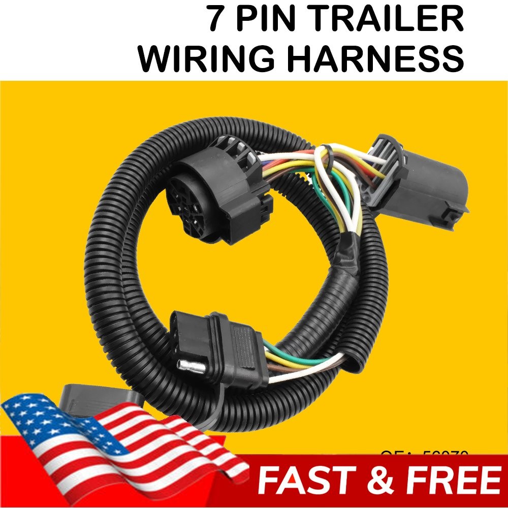 7 Pin Trailer Wiring Harness Extension Connectors For GMC Sierra 2500 1999-2021