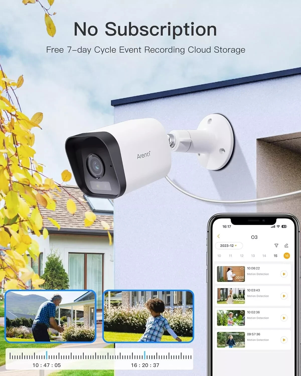 ARENTI 4MP 2.5k Outdoor Wireless Security Camera, ( PLUG IN..} 2PACK!!!!