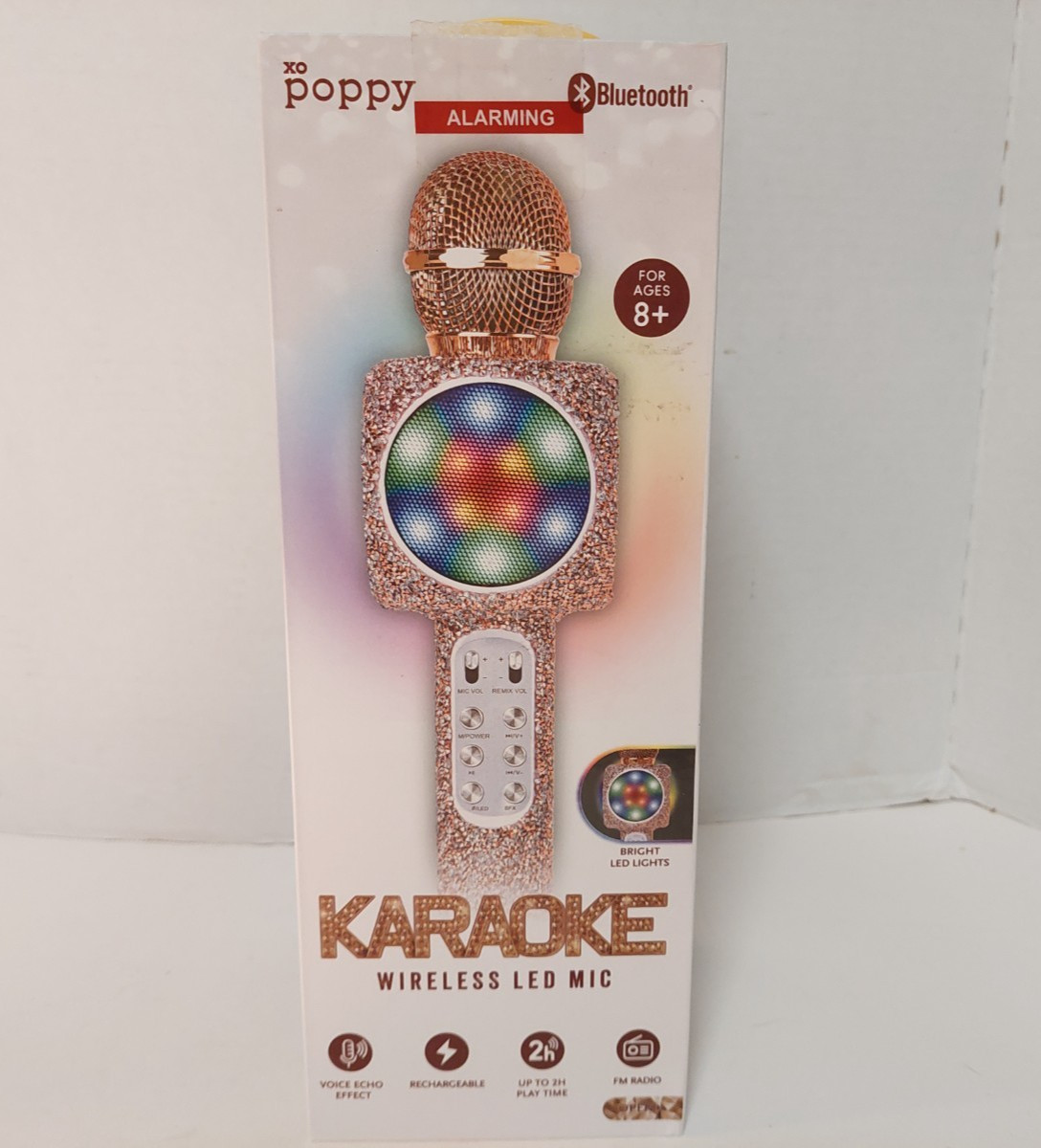 Karoaoke Wireless LED Mic Bluetooth Rechargeable Sparkle Flashing Lights New