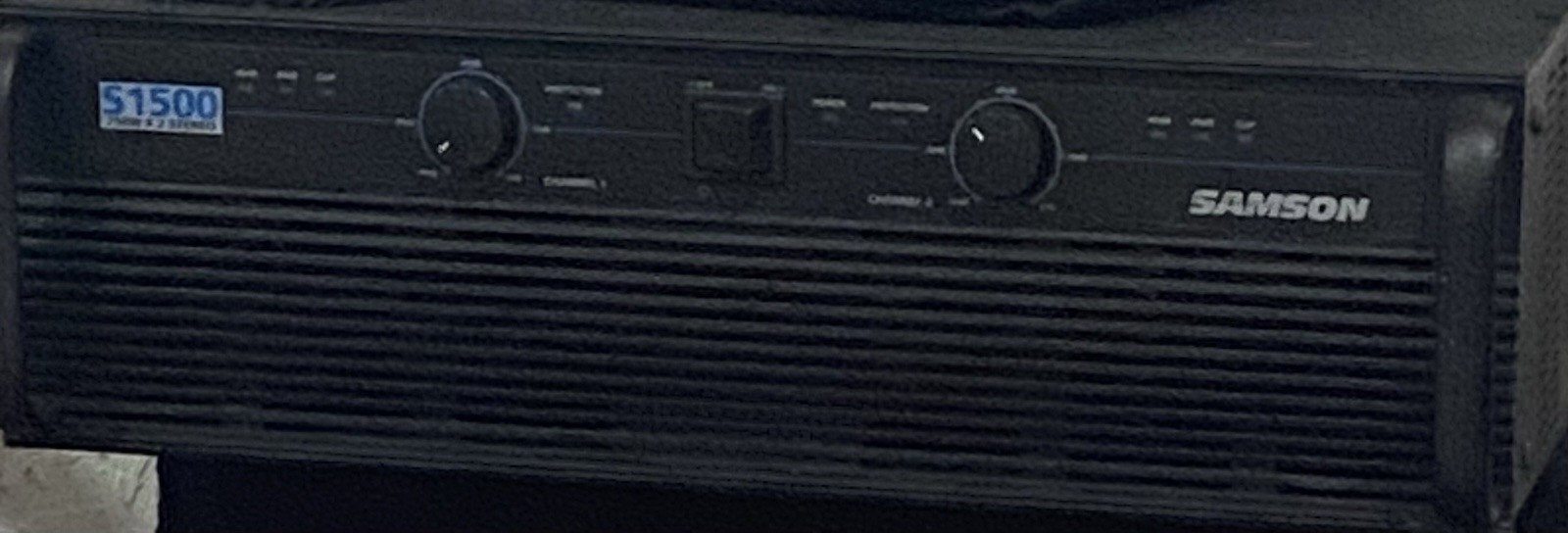 Samson S1500 Power Amplifier 2-Channel Rack Mount Bridgeable XLR TRS 1030W
