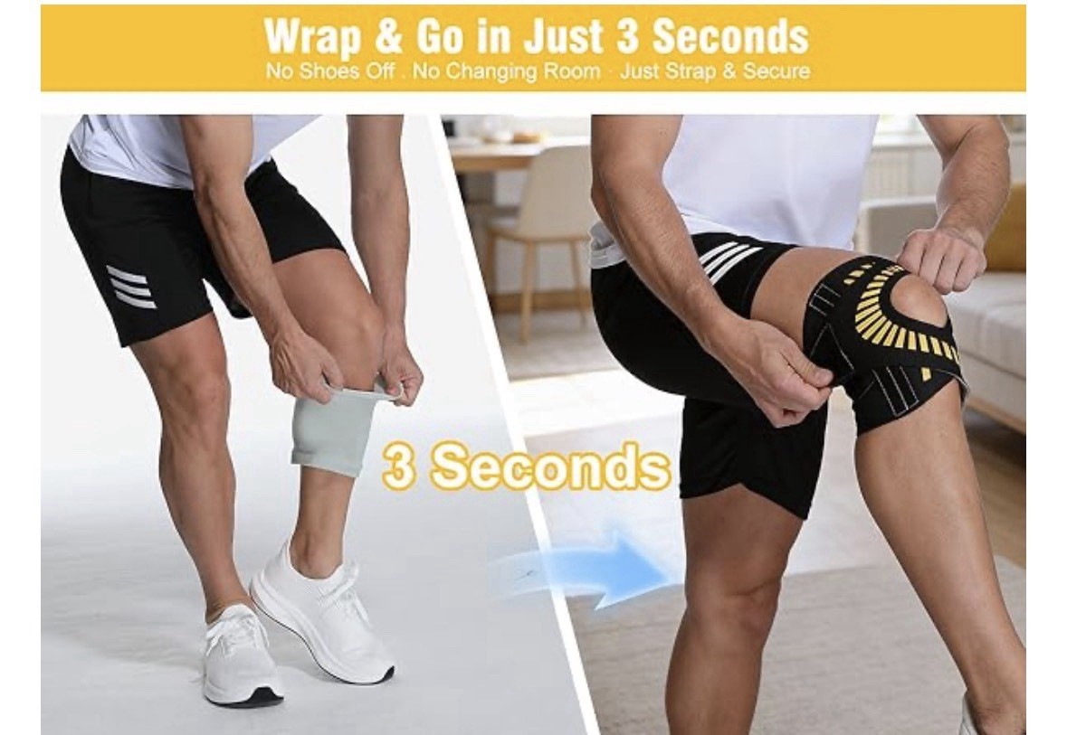KneeBright Light Knee Brace Women/Strong Compression Men Side Stabilizers MEDIUM