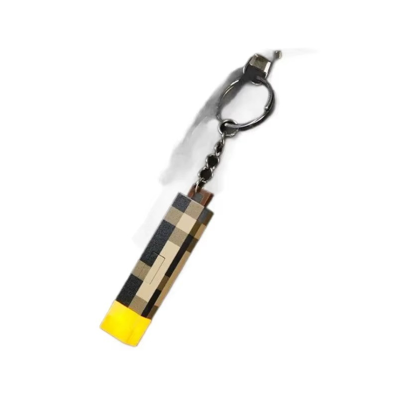 Minecraft Torch LED Keychain Flashlight Light Up Mini Rechargeable Backpack