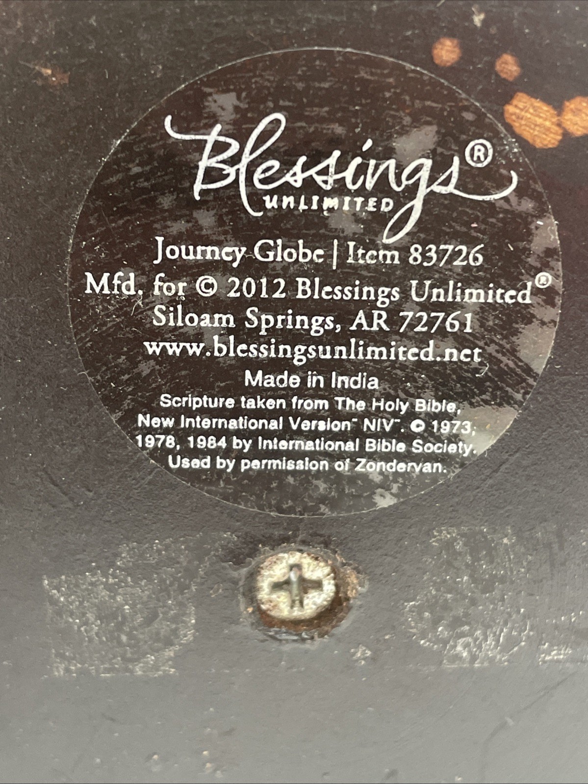 Blessings Unlimited Journey Globe 2012 10.5”