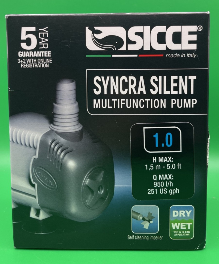 Sicce Syncra Silent 1.0 Submersible Fish Tank Aquarium Water Pump  (251 gph)
