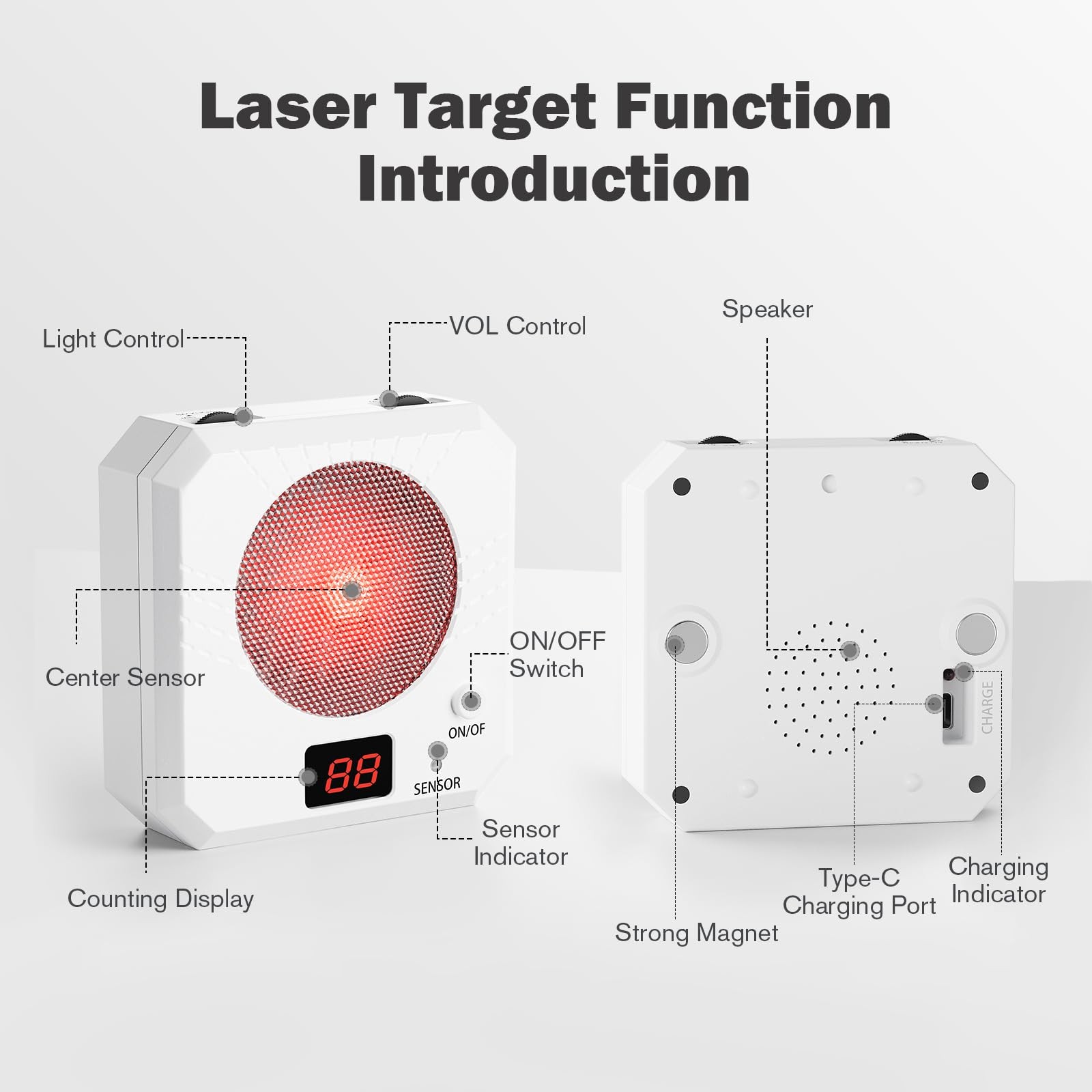 9mm Laser Training Cartridge Dry Fire Target Suitable for 55Mm, White