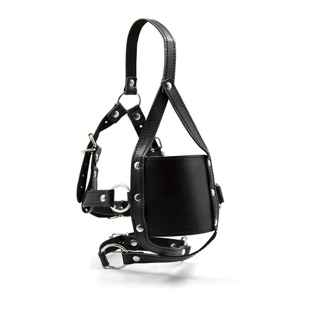 Half Face Mask Open Mouth Gag Head Bondage Strap Ball Harness slave Muzzle BDSM~