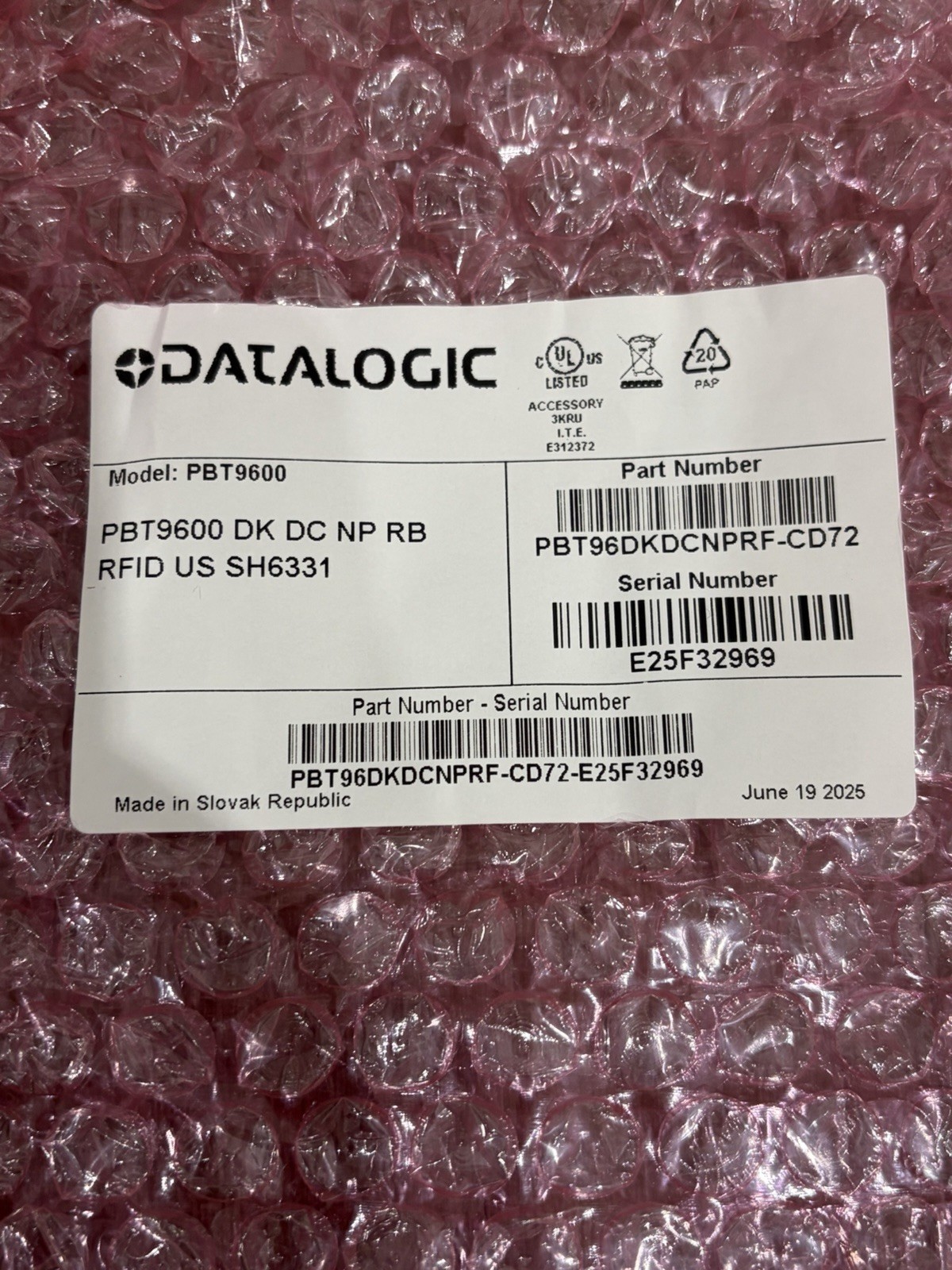 Datalogic PowerScan Wireless Barcode Scanner PBT9600 USB W/ Base BT 2D UHF RFID