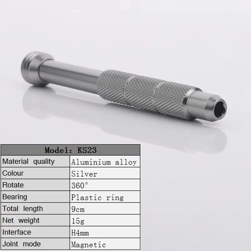 Metal Magnetic Driver Handle 3/25" Screwdriver Bit Tool Hex 4mm for micro bits