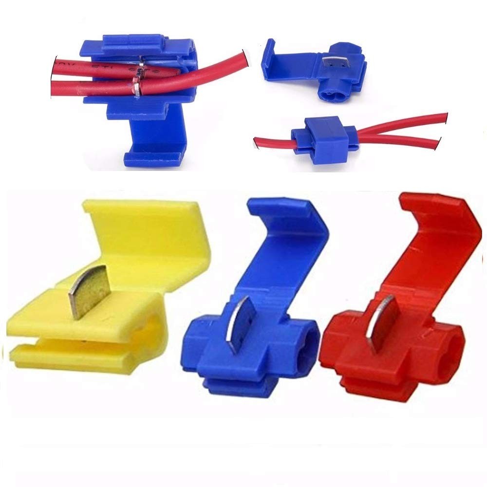 125PCS Solderless Quick Splice Snap Wire Splitter Tap Connectors Insulated Cr...