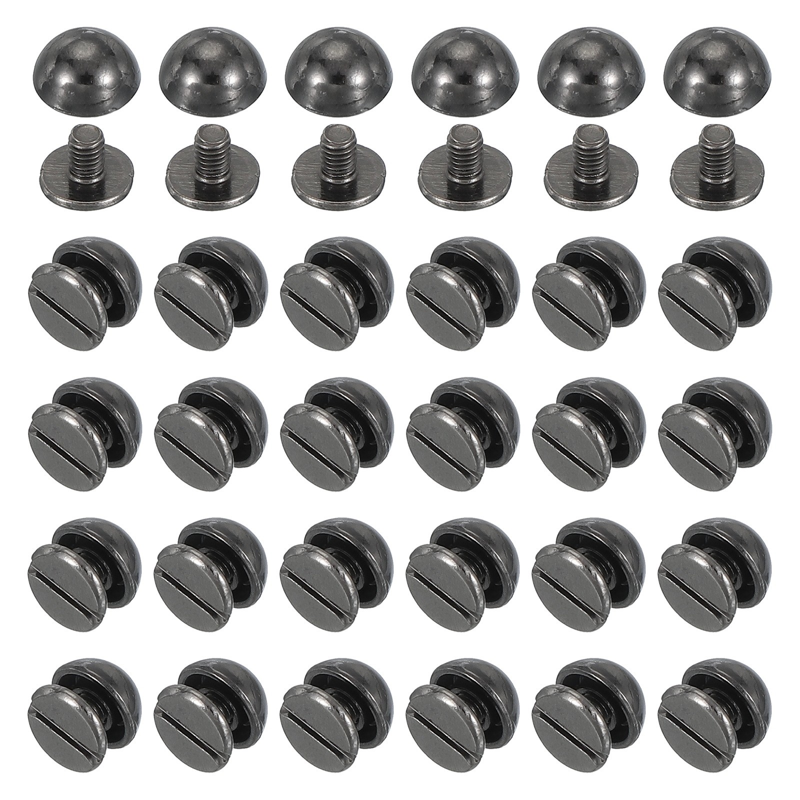 3/8" Dome Spikes Studs, 100 Sets Nailhead Screw Back Rivets for Craft, Black