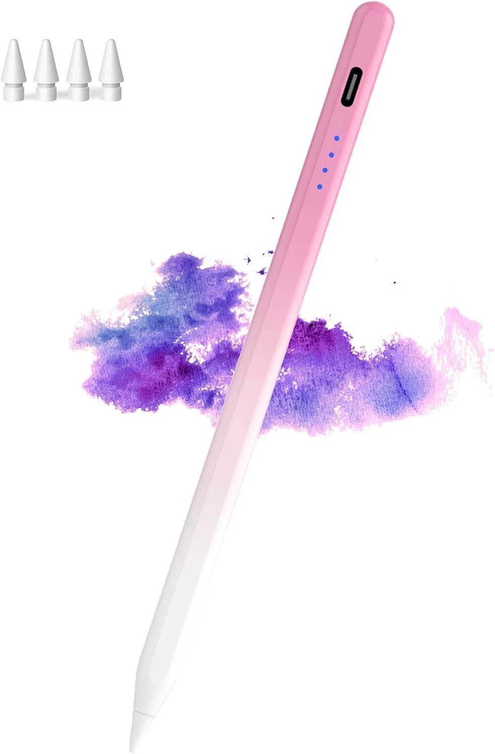 Lapiz stylus para iPad 2018-2025 magnetico LED carga rapida punta precisa 1.5mm